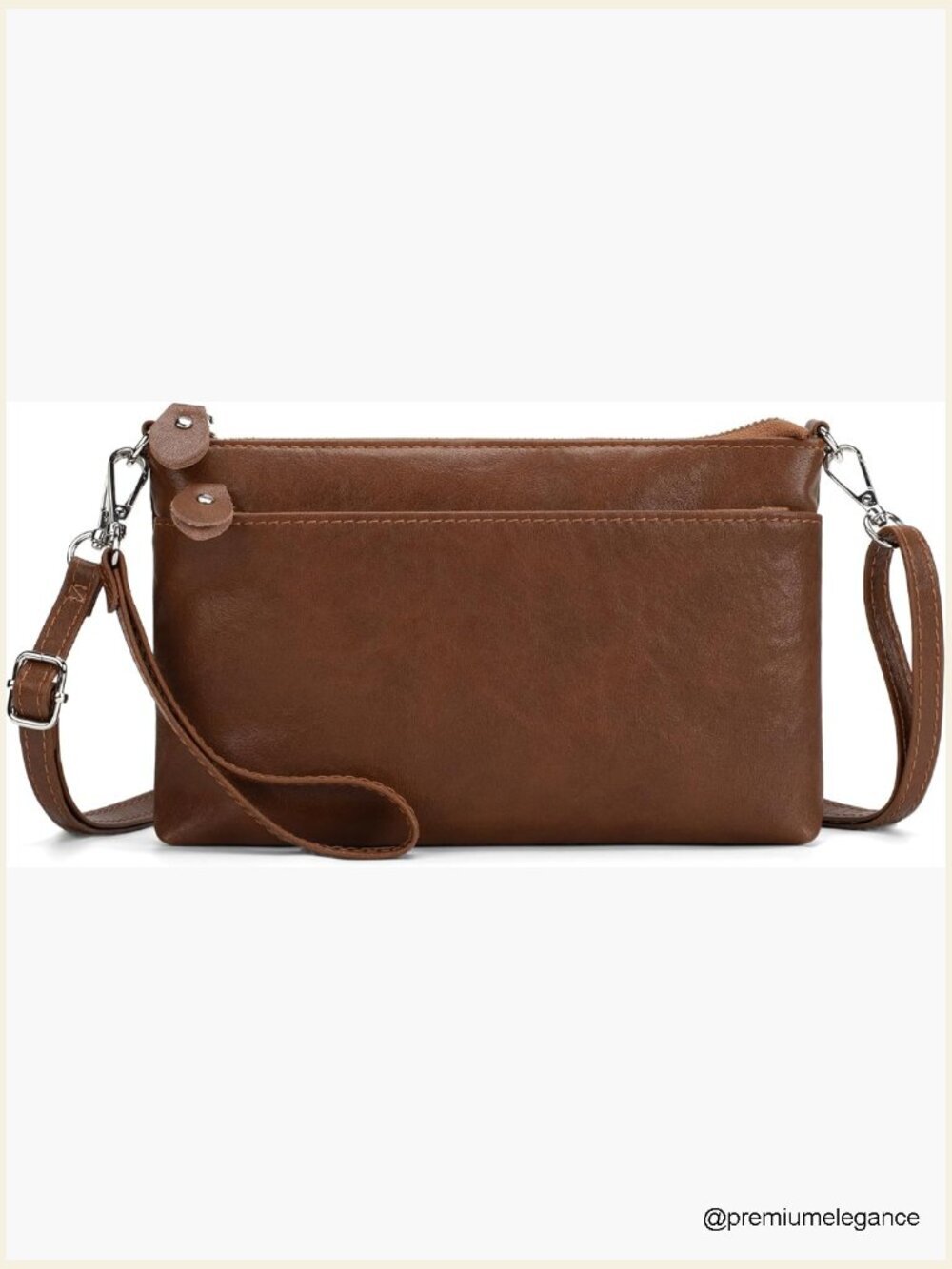 Genuine Leather RFID Blocking Wristlet Crossbody Bag Clutch Wallet